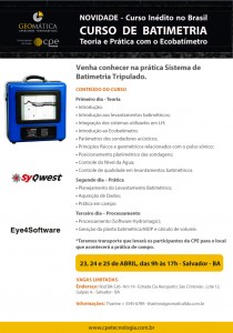 Batimetria é tema de curso da CPE Tecnologia em Salvador