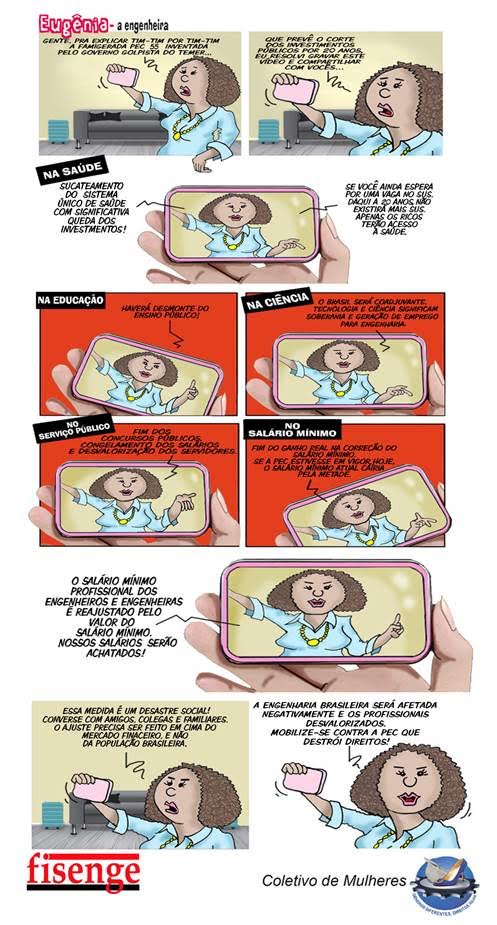 História em quadrinhos explica prejuízos da PEC 55