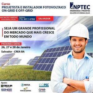 Curso de Sistemas Fotovoltaicos On Grid e Off Grid abrirá novas turmas