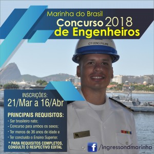 Marinha abre 64 vagas para Engenheiros