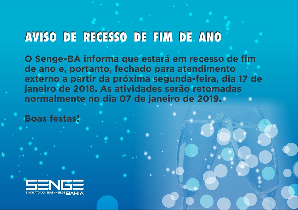 Atenção: aviso de recesso