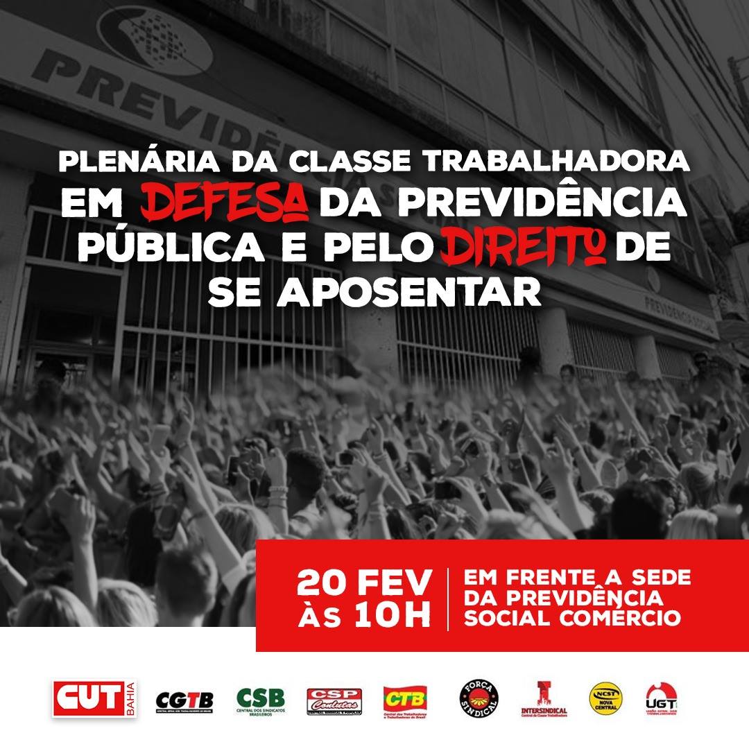 Plenária em defesa da Previdência Social acontece no dia 20, no Comércio