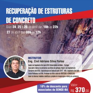 Senge-BA realiza curso de Recuperação de Estruturas de Concreto