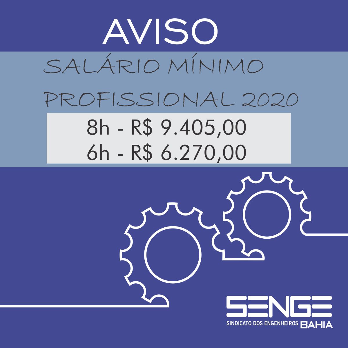 Sindicato informa novos valores do Salário Mínimo Profissional