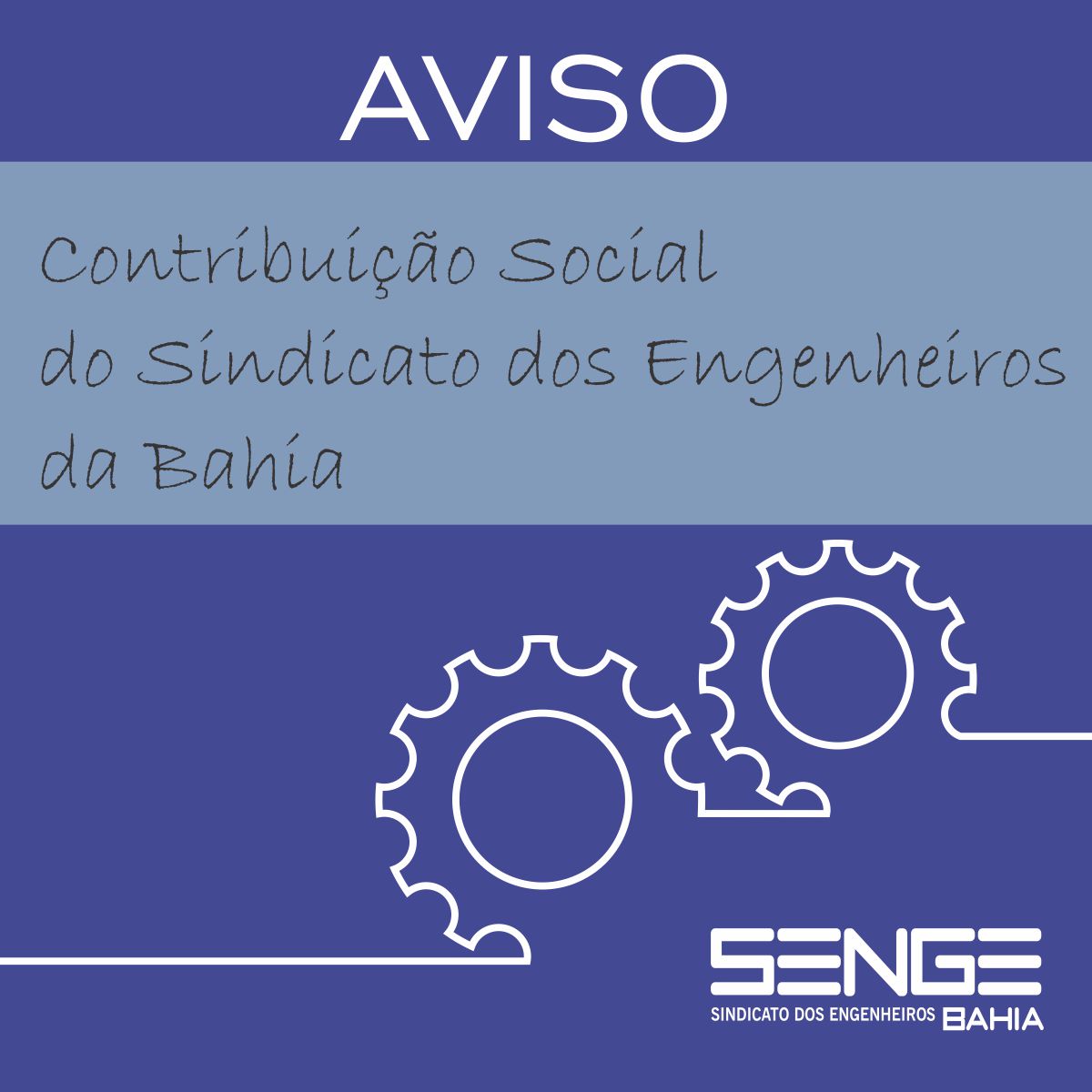 Aviso da Contribuição Social do Sindicato dos Engenheiros da Bahia