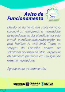 Atendimentos no Crea devem ser agendados