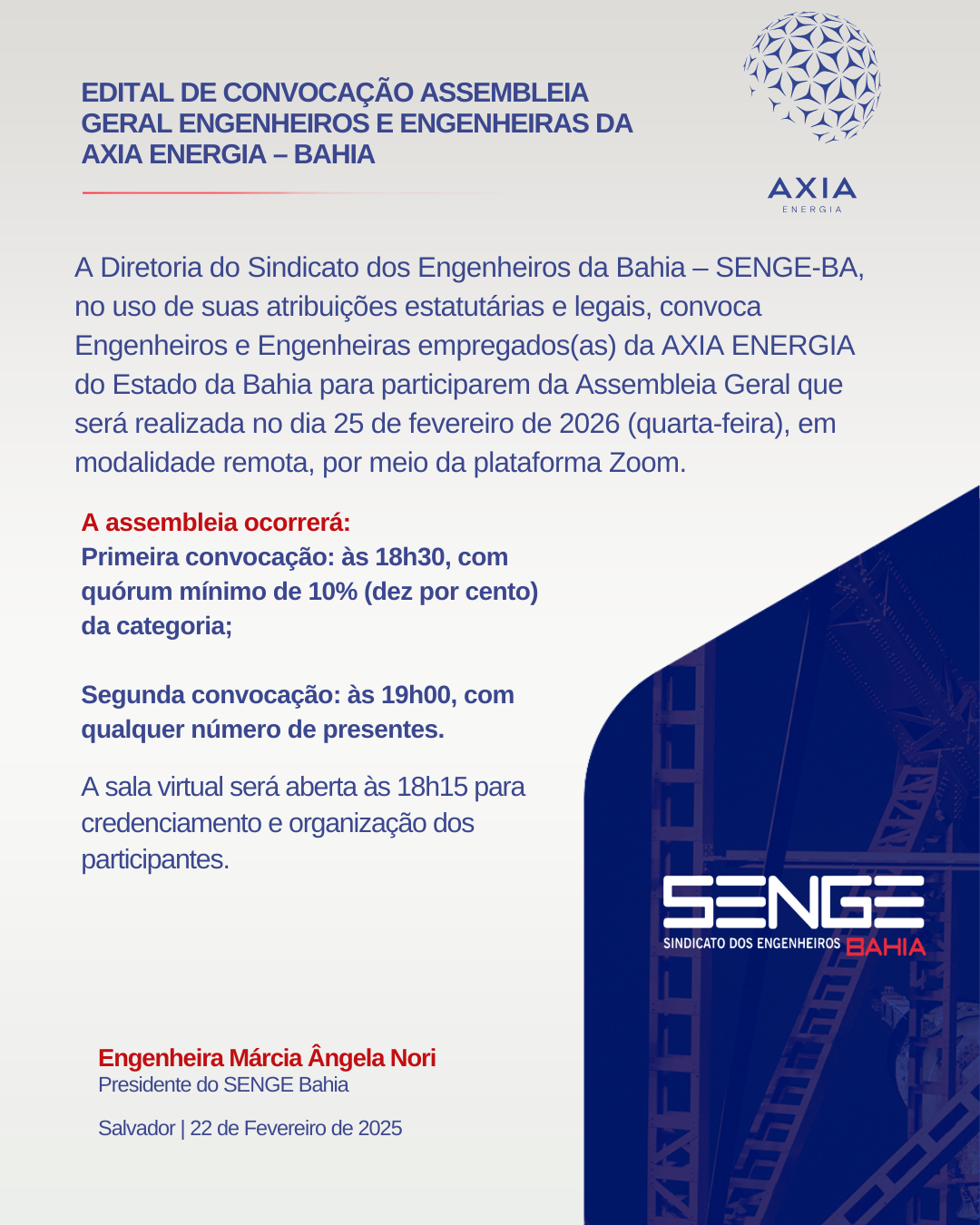 Assembleia Geral que tratará da Pauta de Reivindicações para o Acordo Coletivo de Trabalho de 2026